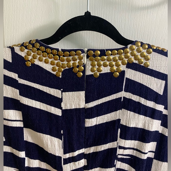 Trina Turk Navy & White Dress Sz 12 - Picture 4 of 10